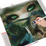 Teemantkunsti maalikomplektid Rhinestones silmapildid 5D Teemanttikandid M&uuml;&uuml;k Loom L&otilde;vi Mosaiik K&auml;sitsi valmistatud kingitus Full Round （30x30CM）