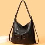 Yogodlns Vintage &otilde;lakott naistele Pehmest PU nahast Crossbody kott vabaaja k&auml;ekott Retro 35*15*30cm must