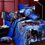 Tekikottide KOMPLEKT 3D Wolf Printing Voodiriided Voodipesu Decor 2.0X2.3/4PCS