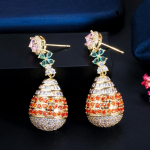 WWJ v&auml;rvilised kuubiktsirkooniumoksiidkollased kuldsed rippuvad pikad k&otilde;rvar&otilde;ngad mitmev&auml;rviline