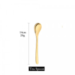 Kuldne s&ouml;&ouml;gin&otilde;ude komplekt 304 roostevabast terasest peegel s&ouml;&ouml;giriistade komplekt nuga kahvel lusikad h&otilde;ben&otilde;ud k&ouml;&ouml;k kodus peolauan&otilde;ude komplekt Teaspoon