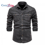 Cozy Up puuvillased meeste teksas&auml;rgid, &uuml;hev&auml;rvilised kahetaskulised vabaaja meeste kauboi s&auml;rgid, uued s&uuml;gise &otilde;hukesed kvaliteetsed s&auml;rgid meestele S sinine