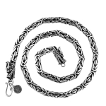 Tugev kaelakee, soliidne 925 Sterling h&otilde;bedane B&uuml;tsantsi draakonkinnitusega kett K&auml;sitsi valmistatud ehted Kingituseks Punk Vintage kaelakee meestele 60cm gray