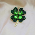 Loominguline pop Elegantne roheline neljaleheline ristikpross, naiste &uuml;likond, mantel, pross Lucky Jewelry roheline