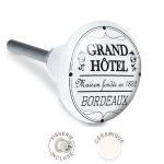 Les Tr&eacute;sors De Lily [A2535] - keraamiline m&ouml;&ouml;bli nupp  Grand Hotel  must valge - 65x35 mm must