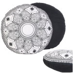 Les Tr&eacute;sors De Lily [R2507] - puuvillane padi  Mandala  must-valge - 40 cm must