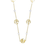 Les Tr&eacute;sors De Lily [R5474] - K&auml;sit&ouml;&ouml;na valmistatud h&otilde;bedast kaelakee  Elupuu  valgest kullast - 9 mm valge