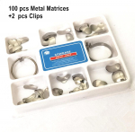 100 tk Hambamaatriksi sektsioonilised kontuuriga maatriksid Silikoonist lisakiilud Metallr&otilde;ngad hammaste asendamise t&ouml;&ouml;riistade jaoks 1 set A