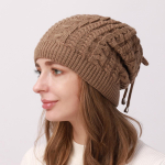 Naiste talveplush Baotou kuum&uuml;ts, silmkoeline villane, k&uuml;lmakindel k&otilde;rvakaitse m&uuml;ts OneSize khaki