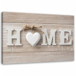 L&otilde;uendiprint Modern Home Heart White 60x40 beež