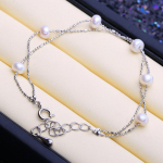 LSOOYH looduslik magevee kahekihiline p&auml;rlitest k&auml;ev&otilde;ru naistele p&auml;rlite ehete moodne p&auml;rlitest k&auml;ev&otilde;ru As in picture valge