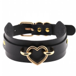 Heart Choker kaelakee PU-nahast Goth Choker kaelarihm Heart Punk Rock kaelarihmaga Reguleeritava suurusega Naiste meeste Harajuku gooti kaelarihm