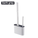 Seinale riputatav WC-hari WC-pott 2 puhastusharja Silikoonist WC-hari hoidikuga p&otilde;randale Vannitoatarvikute komplektid tumehall v&auml;rv