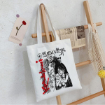 Harajuku Punk Maiden Prinditud mustast l&otilde;uendist kott gooti stiilis Anime Shopper suure mahutavusega vintage naiste kott K&auml;ekott &Otilde;lakott 24*26cm must