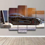 Raamimata 5 tk must super m&auml;nguauto kaasaegne HD dekoratiivne prinditud l&otilde;uend plakatid seinakunst Piltmaalingud ruumi sisekujundus 20x35cm*2 20x45cm*2 20x55cm*1