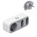 TESSAN 5-&uuml;hes USB-pistikuadapter 2 USB-pordi ja 3 EU-pistikupesaga EU-pistikupesa toiteriba kontorisse/kodusse 3 Outlet & 2 USB Ports hall v&auml;rv