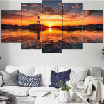 5 t&uuml;kki seinakunst, l&otilde;uendimaal, tuletorn p&auml;ikeseloojangul loodusmaastik plakat Moodulpilt Kaasaegne magamistuba kodukaunistus 20X35 20X45 20X55cm