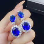 BELLA BOX Hollow Out Flower Live Streaming Uus toode Minimalistlikud simulatsioonid sinised k&otilde;rvar&otilde;ngad, naissoost kuulsuste stiilis pikad k&otilde;rvar&otilde;ngad Earrings sinine