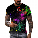 Suvine uus mood V&auml;rviline Graffiti Meeste t-s&auml;rk 3D Trend Isiksus Hip Hop harajuku Printing &Uuml;markaelus l&uuml;hikeste varrukatega T-s&auml;rgid Topid 6XL