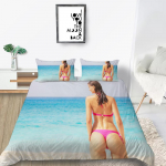 Bikiiniteemaline leibkonna voodipesu &Uuml;heinimesevoodi kaheinimesevoodi t&auml;issuuruses Beauty padjap&uuml;&uuml;r ja tekikate 2/3 magamistoaga majapidamistarbed UK Single 135x200cm