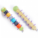 Baby Musical Caterpillar t&auml;idisega loomam&auml;nguasjad, imiku pehme pl&uuml;&uuml;sis m&auml;nguasi mitme sensoorse kortsuga, k&otilde;ristid ja tekstuurid imikutele Vasts&uuml;ndinud lastele kingitus 60x8x8cm