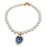 Lemmiklooma kaelakee Armastuss&uuml;da V&otilde;ltskristall L&auml;ikiv Kunstp&auml;rlid Reguleeritav Elegantne Universaalne Kassi V&auml;ike Koer Kutsika Kaelarihm Ehted Lemmikloomatarbed S lilla