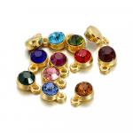 20 tk/partii v&auml;rviline kristall s&uuml;nnikivist rippuv amulett kaelakee k&auml;ev&otilde;ru k&otilde;rvar&otilde;ngas v&otilde;tmehoidja ripats isetegemise jeweley valmistamise tarvikute jaoks Gold Mix