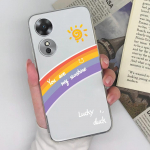 OPPO A5 A9 A15 A17 A52 AX5S &uuml;mbrise kaas selge TPU vikerkaare mustriga pehme silikoonist p&otilde;rutuskindel tagakaas OPPO telefoni kaitseraua Fundas Coque jaoks OPPO A1 5G beež