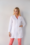 Naiste pikkade varrukatega valge koorija Laborimantel Meditsiini&otilde;e vormiriietus XXS