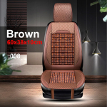 Auto puidust helmestega istmepadi Summer Cool nahast autoistme kate hingav k&auml;sitsi valmistatud auto istme matt universaalne auto must