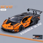 1:24 Scale Lambo SCV12 Diecast mudelauto m&auml;nguasjad, tsingisulamist tagasit&otilde;mmatav m&auml;nguauto heli ja valgusega lastele kingituste kollektsiooni koopia 1/24-22x9.3x5cm oranž