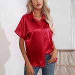 GMXIA naistemood vabaaja &uuml;hev&auml;rvilise tr&uuml;kiga pikkade varrukatega POLO kaelusega pluusid ja s&auml;rgid S punane