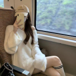 Pullover kootud sviiter naistele s&uuml;gis- ja talvine ni&scaron;ikujundusega tipptasemel avar ja &otilde;rn Korea kampsun naiste topp One Size roosa