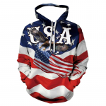Kevad s&uuml;gismood Meeste kapuuts 3D-prindiga Trend American Flag Eagle Meeste Spordir&otilde;ivad Vabaaja Unisex Pullover Kapuutsiga dressipluus XXL