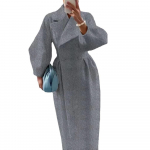 Naised Vintage laternaga varrukad villased mantlid, lahtik&auml;iv krae, pikad jakid naiste s&uuml;gistalvine kaherealine &uuml;ler&otilde;ivaste mantel XXL hall