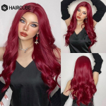 HAIRCUBE Pikad lainelised s&uuml;nteetilised parukad Punased juuksed Parukad naistele Cosplay Daily Party Tutvumisleht Kuumakindel kiust parukas