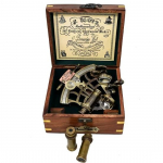 Messingist Nautiline Sekstant Saksa J Scotti Replika Lehtpuidust Karbiga Merenavigatsiooni Instrument Taevane Teleskoop Kahe mulliga Vaateotsijaga
