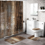 4 tk Luksuslikud valged ja sinised du&scaron;ikardinate komplektid, veekindlad vannitoa jaoks, libisemiskindlad vannitoavaibad kaas WC kate vannimatt 4 Pcs Set