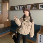 Naiste talvejope Uus soe paks soliidne l&uuml;hike stiilis puuvillane polsterdatud parkkate mantel P&uuml;stikraega talveriided M valge