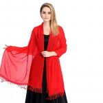 Naiste &scaron;ifoonist r&auml;tikud ja m&auml;hised Kerge pehme pits&auml;&auml;rega sall, suurus 70*210cm 70*210cm punane