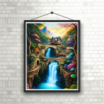 5D DIY Teemantmaal Unikaalne salongi ristpistes komplekt Mosaiik Teemanttikandid Roos T&auml;is&uuml;mmargune ruudukujuline puur Kodukaunistus Round 30x40cm