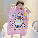 Kapuutsiga rannar&auml;tikute kate Cape Kids, 100% puuvillane pehme, kiiresti kuivav imav kasutamine basseini pont&scaron;o k&auml;ter&auml;tikute jaoks 120*60cm roosa