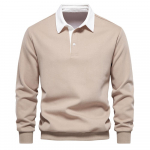 S&uuml;gisene pikkade varrukatega polo kraega kapuuts Meeste kapuuts vabaaja pullover L khaki