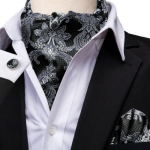 Kuldne Paisley meeste siidist Ascot Cravat Tie pidulik sall taskur&auml;ti mansetin&ouml;&ouml;pide komplekt AS-1072