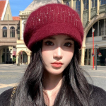 Naiste talvem&uuml;ts T&auml;navar&otilde;ivad K&uuml;&uuml;liku karusnaha segu, soe m&uuml;ts, mood, kaunistus, nokam&uuml;ts naiste vabaaja kootud m&uuml;ts ONE SIZE beež