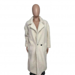 S&uuml;gis- ja talvine lahtise karusnahaga &uuml;hes t&uuml;kis tehiskarusnahast jope Naiste keskmise pikkusega suur tuulejope lambavillast jope XXXL valge