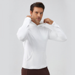 Meeste kapuutsiga UPF 50+ p&auml;ikesekaitsega T-s&auml;rgid pikkade varrukatega sportlikud jooksus&auml;rgid, Dry Fit sportlikud treenings&auml;rgid pikkade varrukatega kapuutsidega L