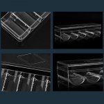 Vastupidav l&auml;bipaistev akr&uuml;&uuml;list pokkeri žetoonide kandik 100 žetoonide &uuml;mbris, karbihoidik, kogumisesemete k&auml;sit&ouml;&ouml;