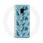 &Uuml;mbris Samsung Galaxy A8 Plus liblikatele Sinine taust