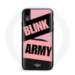 Coque pour Iphone XS BTS ARMY Et Blackpink Blink Rose Noir